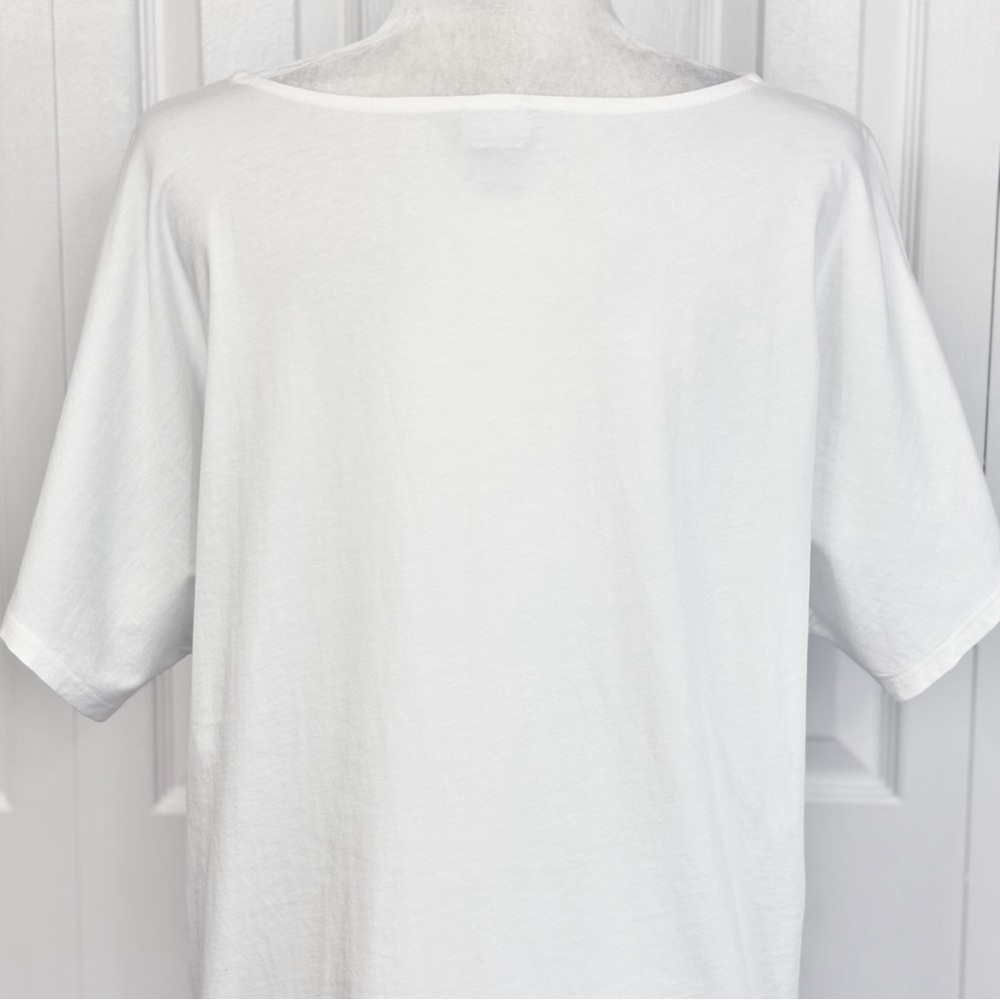 Chico's White Colorful Floral Sequin Beaded Mixed Media Top Large - Picture 15 of 16